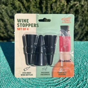 Mixed Not Stirred-wine silicone stoppers set of 3-brand new-originally packed